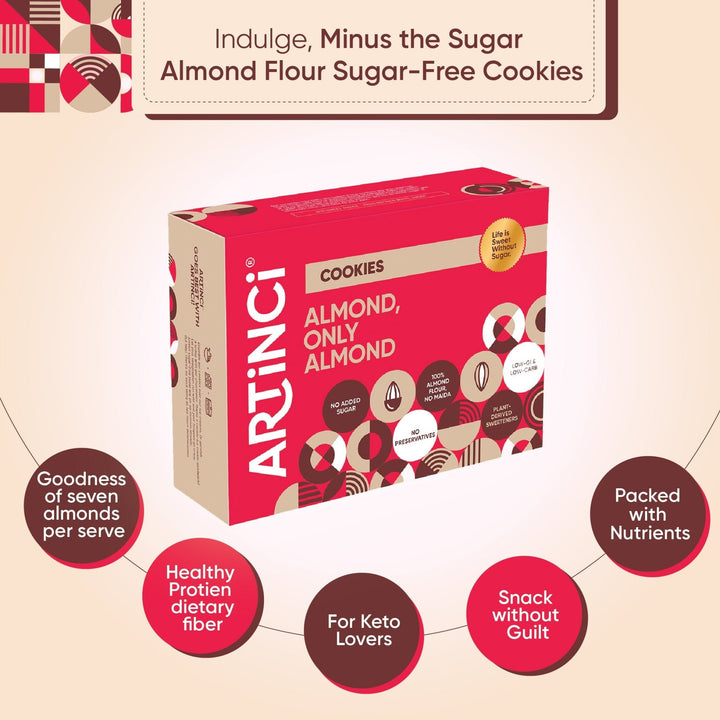 Almond Cookies X Multi packs - Sugar Free, Gluten Free, Keto (185g) - Artinci#sugar-free##diabetic-friendly##weightloss#