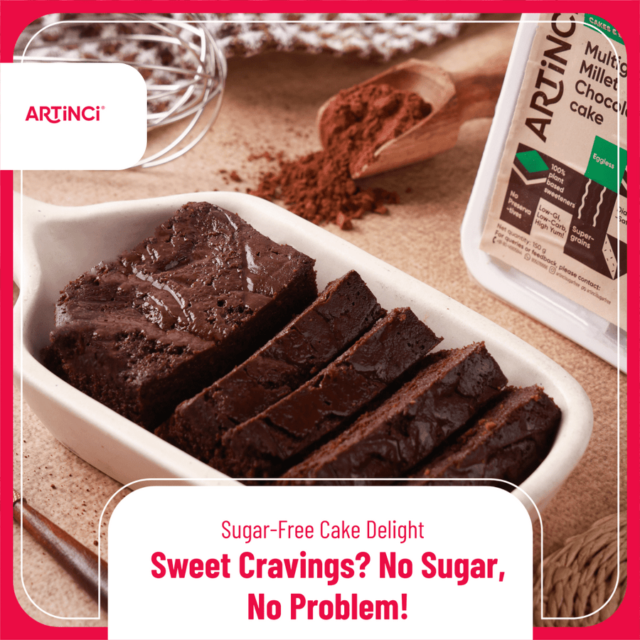 Eggless Millet Chocolate Cake - Sugar Free, Diabetic Friendly (150g) - Artinci#sugar - free##diabetic - friendly##weightloss#