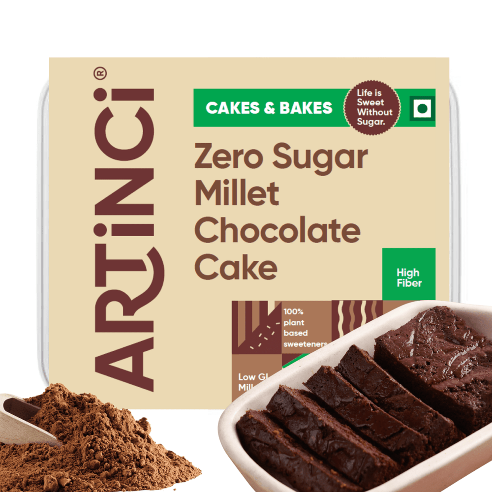 Eggless Millet Chocolate Cake - Sugar Free, Diabetic Friendly (150g) - Artinci#sugar - free##diabetic - friendly##weightloss#