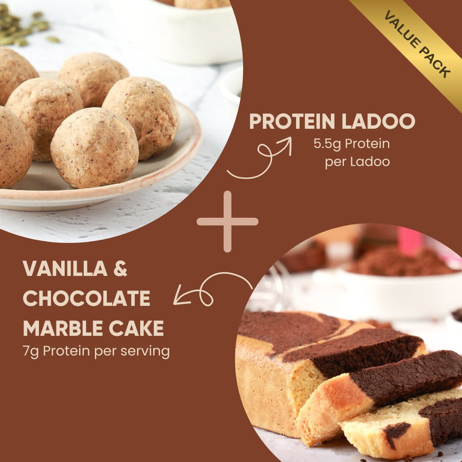 High Protein Combo - Protein Ladoo + Almond marble cake (contains egg) - Artinci#sugar - free##diabetic - friendly##weightloss#