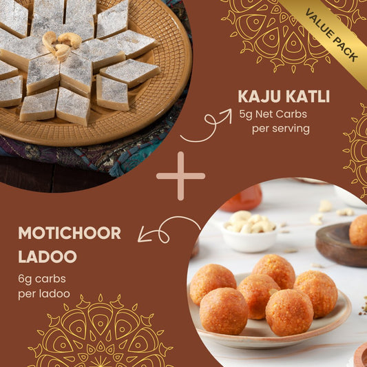 Indian Sweets Combo - Kaju Katli (200g) & Motichoor Ladoo (6pcs) - Artinci#sugar - free##diabetic - friendly##weightloss#