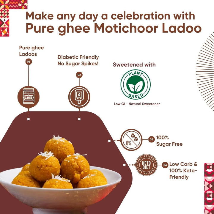 Handcrafted Motichoor Ladoo made with pure desi ghee for celebrations